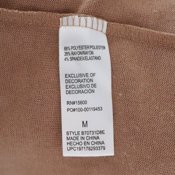 Democracy Brown Medium Lightweight Soft Pocket Ribbed Knit Pullover Sweater Top - Picture 11 of 12